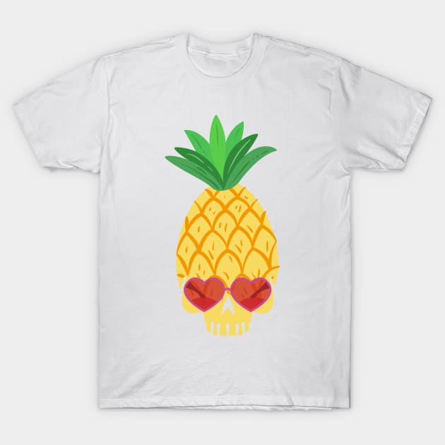 Skull Pineapple Aloha Hawaii Hawaiian Funny T-Shirt by macshoptee